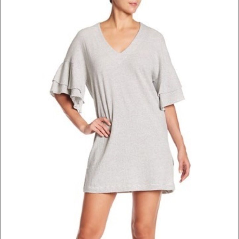 Lucky Brand Ruffle Sleeve Striped Mini Dress S - Picture 1 of 9